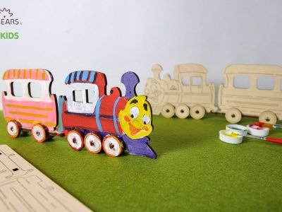 Traukinukas 3D modelis spalvinimui